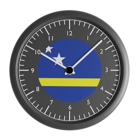 Wanduhr mit der Flagge von Curacao  3D Icon