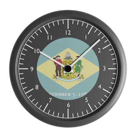 Wanduhr mit der Flagge von Delaware  3D Icon