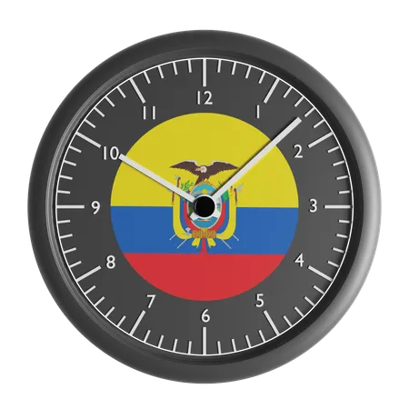 Wanduhr mit der Flagge Ecuadors  3D Icon