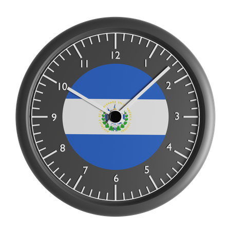 Wanduhr mit der Flagge von El Salvador  3D Icon