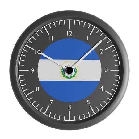 Wanduhr mit der Flagge von El Salvador  3D Icon