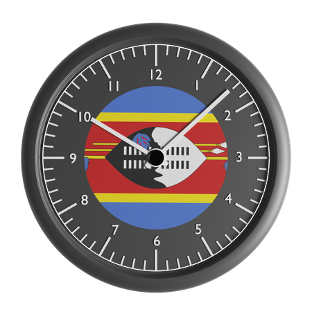 Wanduhr mit der Flagge von Eswatini  3D Icon