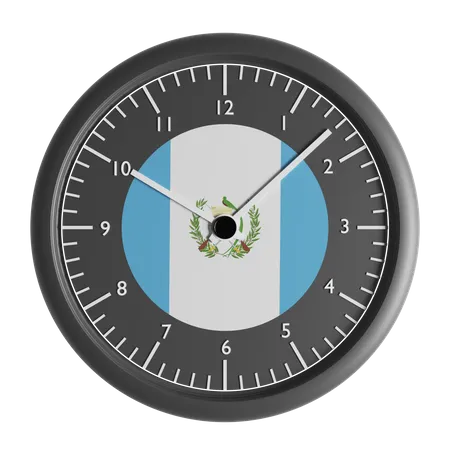 Wanduhr mit der Flagge von Guatemala  3D Icon