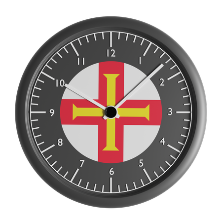 Wanduhr mit der Flagge von Guernsey  3D Icon