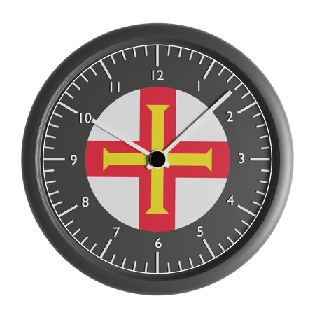 Wanduhr mit der Flagge von Guernsey  3D Icon