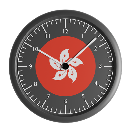 Wanduhr mit der Flagge von Hongkong  3D Icon