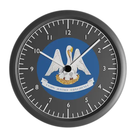 Wanduhr mit der Flagge von Louisiana  3D Icon