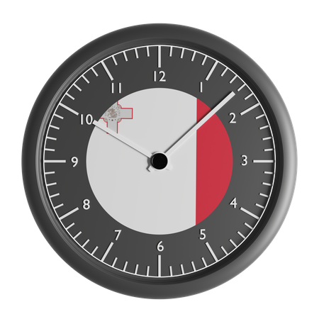 Wanduhr mit der Flagge von Malta  3D Icon