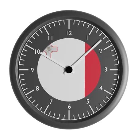 Wanduhr mit der Flagge von Malta  3D Icon