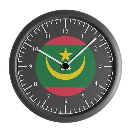 Wanduhr mit der Flagge Mauretaniens  3D Icon