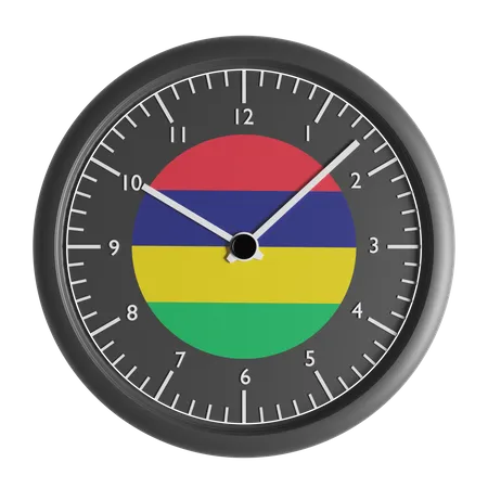 Wanduhr mit der Flagge von Mauritius  3D Icon