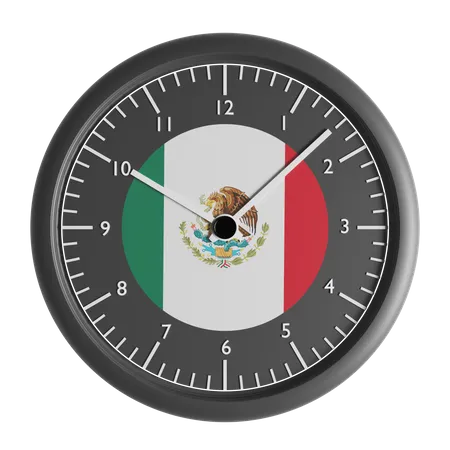 Wanduhr mit der Flagge von Mexiko  3D Icon