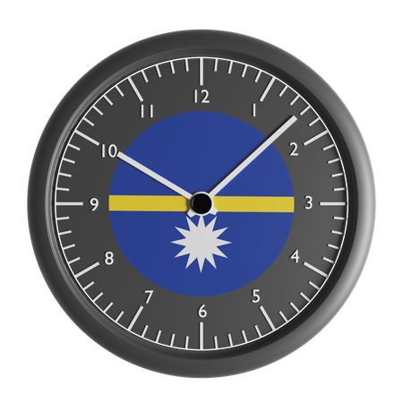 Wanduhr mit der Flagge von Nauru  3D Icon