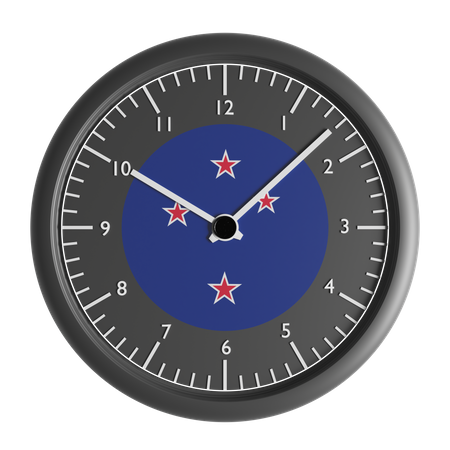 Wanduhr mit der Flagge von Neuseeland  3D Icon