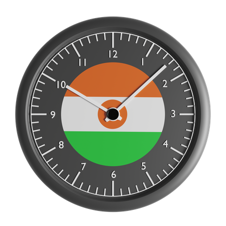 Wanduhr mit der Flagge von Niger  3D Icon