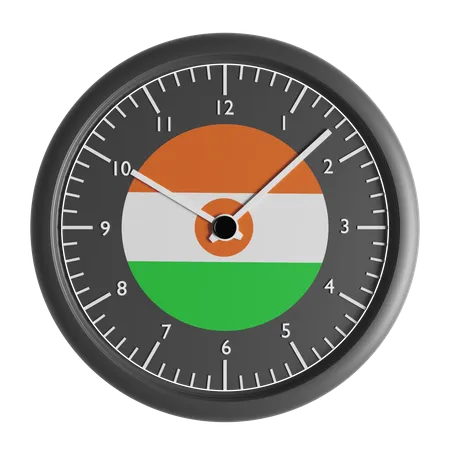 Wanduhr mit der Flagge von Niger  3D Icon