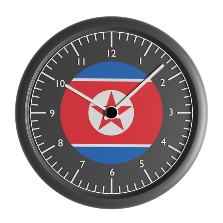 Wanduhr mit der Flagge Nordkoreas  3D Icon