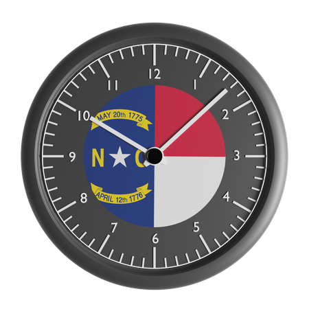 Wanduhr mit der Flagge von North Carolina  3D Icon