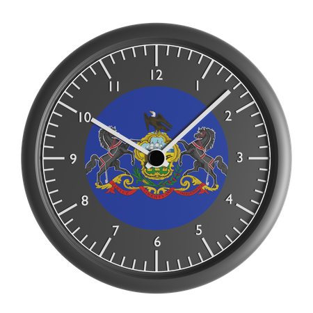 Wanduhr mit der Flagge von Pennsylvania  3D Icon