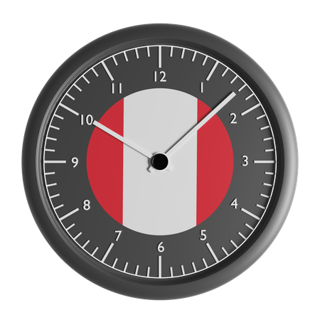 Wanduhr mit der Flagge Perus  3D Icon