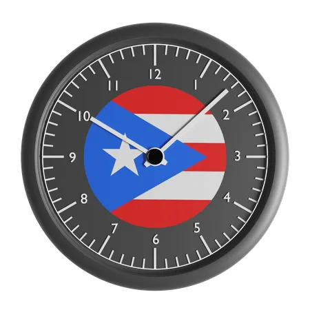 Wanduhr mit der Flagge von Puerto Rico  3D Icon