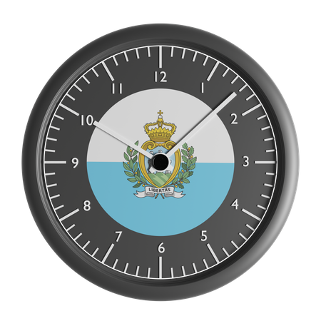 Wanduhr mit der Flagge von San Marino  3D Icon