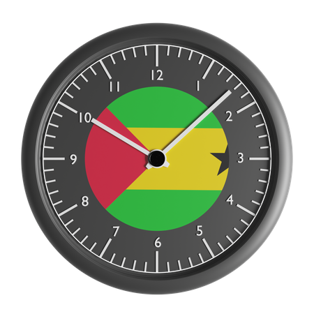 Wanduhr mit der Flagge von Sao Tome und Principe  3D Icon