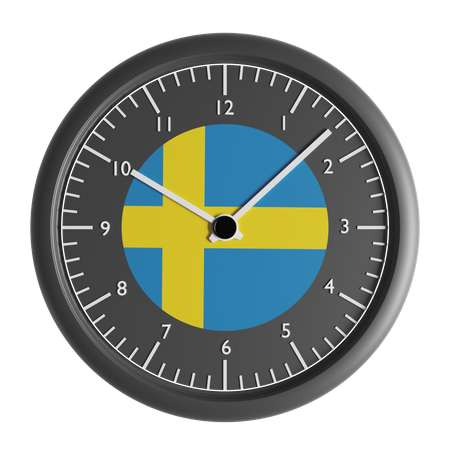 Wanduhr mit der Flagge von Schweden  3D Icon