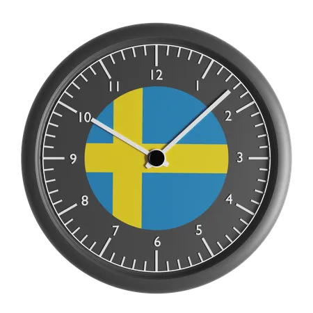 Wanduhr mit der Flagge von Schweden  3D Icon