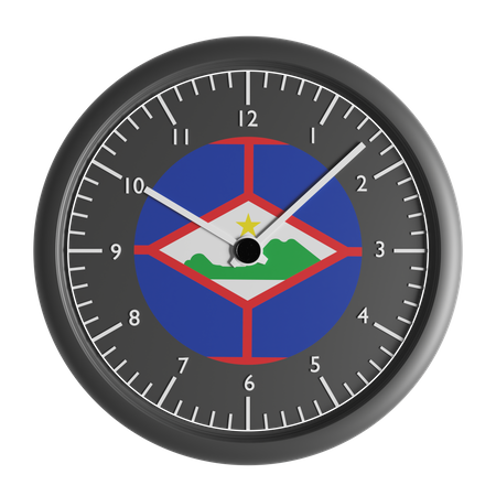 Wanduhr mit der Flagge von Sint Eustatius  3D Icon