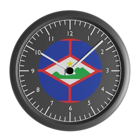 Wanduhr mit der Flagge von Sint Eustatius  3D Icon