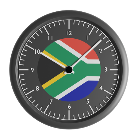 Wanduhr mit der Flagge von Südafrika  3D Icon