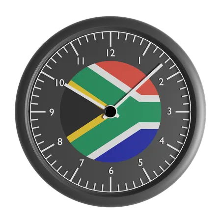 Wanduhr mit der Flagge von Südafrika  3D Icon