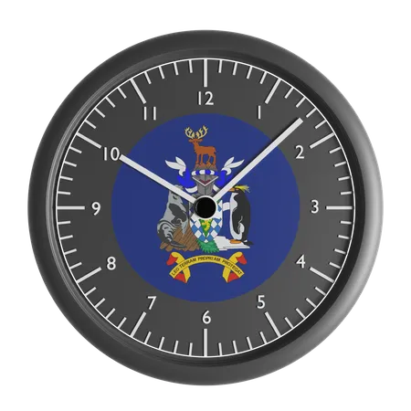 Wanduhr mit der Flagge von Südgeorgien und den Südlichen Sandwichinseln  3D Icon