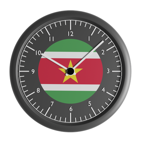 Wanduhr mit der Flagge von Suriname  3D Icon