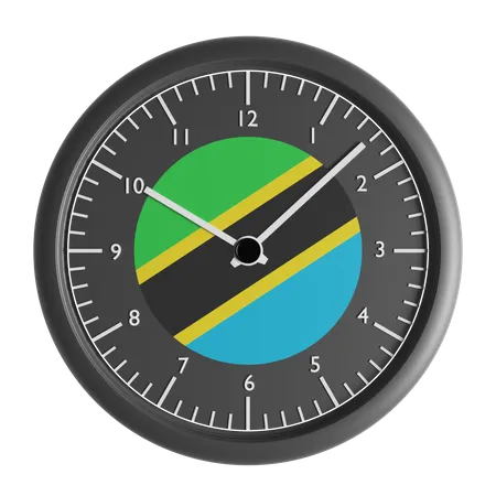 Wanduhr mit der Flagge von Tansania  3D Icon