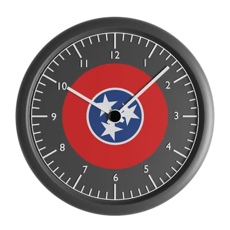 Wanduhr mit der Flagge von Tennessee  3D Icon