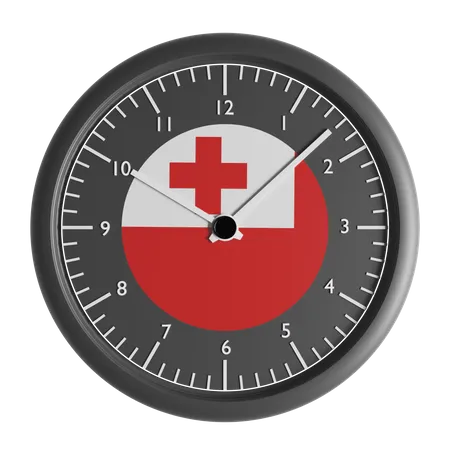 Wanduhr mit der Flagge von Tonga  3D Icon