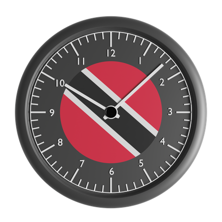 Wanduhr mit der Flagge von Trinidad und Tobago  3D Icon