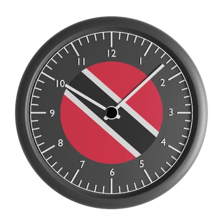 Wanduhr mit der Flagge von Trinidad und Tobago  3D Icon