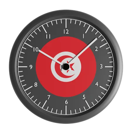 Wanduhr mit der Flagge von Tunesien  3D Icon