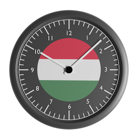 Wanduhr mit der Flagge von Ungarn  3D Icon