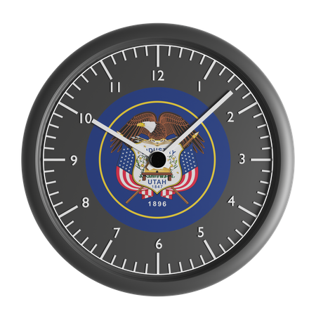 Wanduhr mit der Flagge von Utah  3D Icon