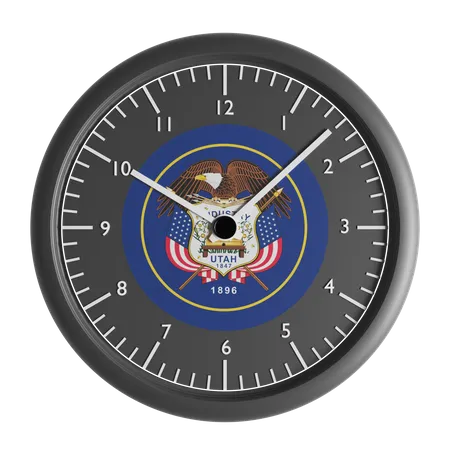 Wanduhr mit der Flagge von Utah  3D Icon