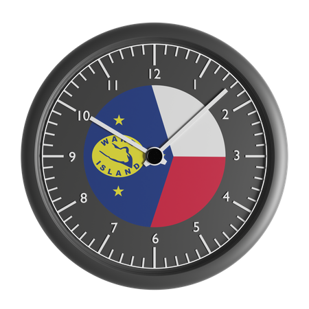 Wanduhr mit der Flagge von Wake Island  3D Icon