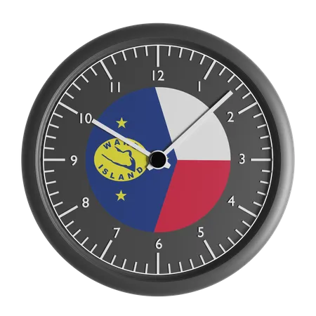 Wanduhr mit der Flagge von Wake Island  3D Icon