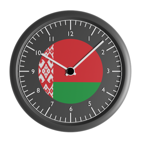 Wanduhr mit der Flagge von Weißrussland  3D Icon