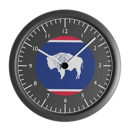 Wanduhr mit der Flagge von Wyoming  3D Icon