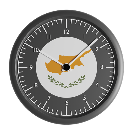 Wanduhr mit der Flagge Zyperns  3D Icon