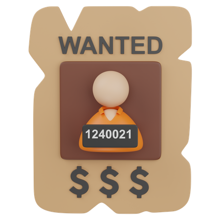 WANTED  3D Icon